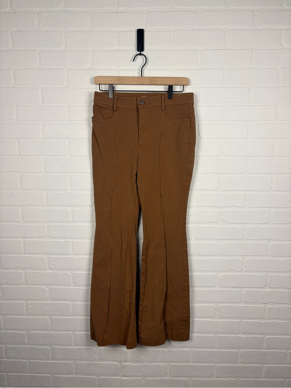 LOFT Brown Seamed Flare Pants Women Size 6